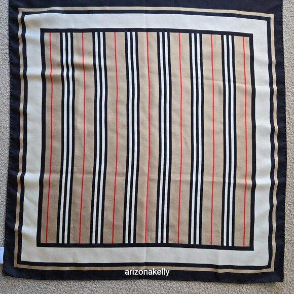 Burberry Montage Print Silk Twill Scarf Archive Beige - Picture 12 of 16